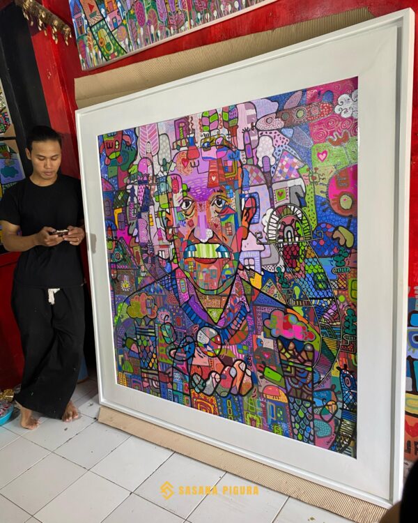 Custom Frame Lukisan Seniman Pak Indi